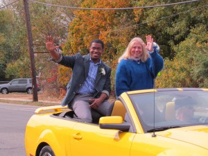 Dr. Jame'l Hodges (left) and fellow Hall of Achievement inductee, Marina Katherine (Tsakis) Skea, took part in the Homecoming parade during the Induction weekend. (courtesy photo)