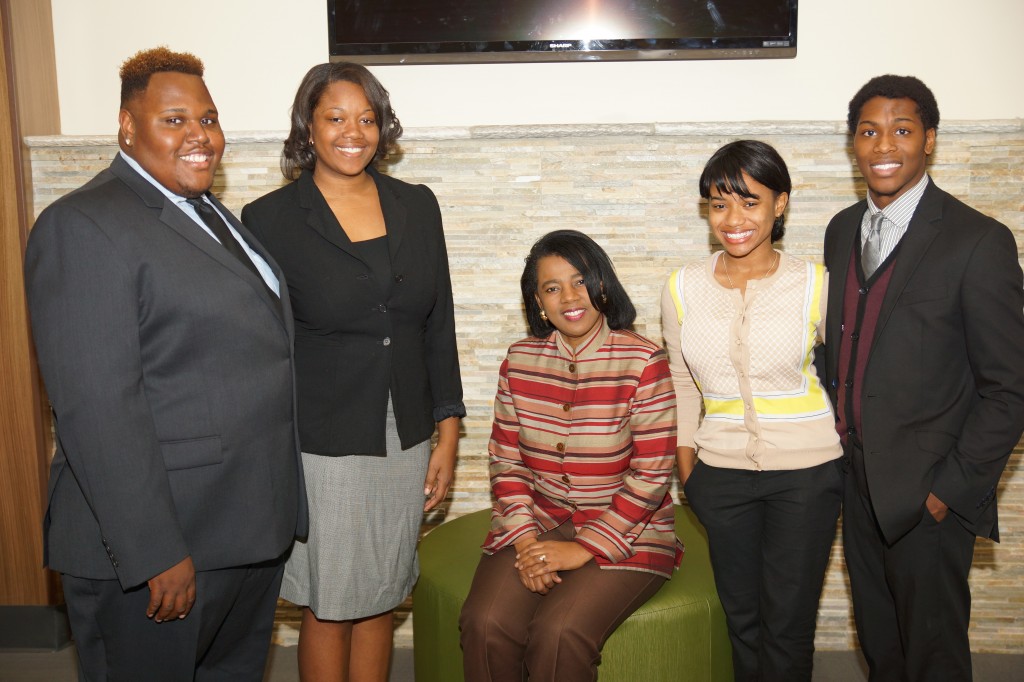 Students from TSU's Honor Program recently presented their research projects at the National Association of African American Honors Program and shared their it with peers, professors and administrators during the conference in early November. Students included (L-R) Derien Rivers, Kamaria Wright, Dr. Coreen Jackson, Director of the Honors Program, Carla Gibbs, and Erin Malone. (courtesy photo)