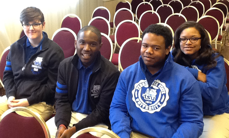 A team of students from Tennessee State University competed against 47 other teams from across the country in the Honda Campus All-Star Challenge National Championship April 12-16 in Torrance, Calif. Members of the team included (left to right) Aurora Garvin, Brandon Bartee, Joseph Patrick, and Adriann Wilson. 